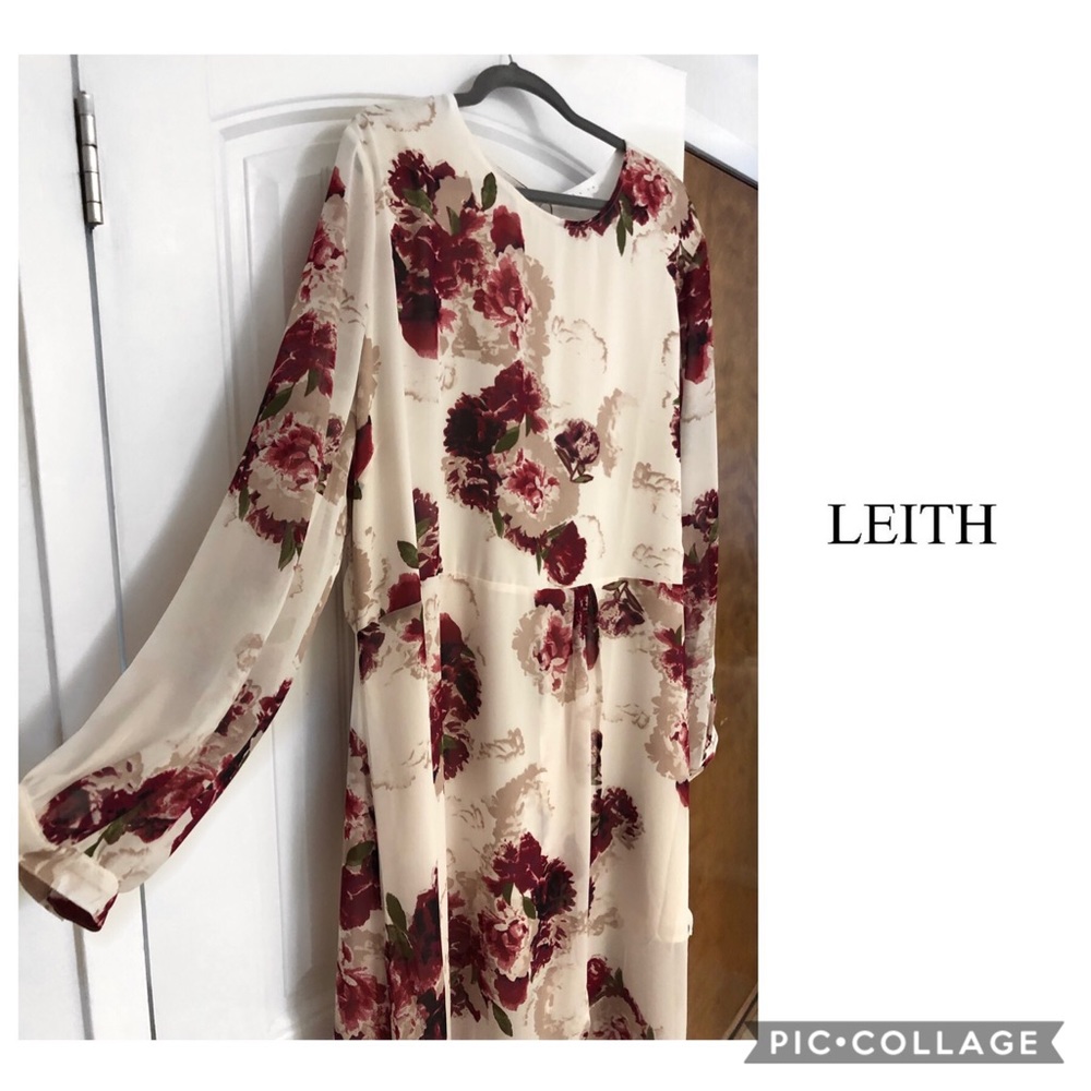Nordstrom plus size + LEITH + Floral Dress Cream